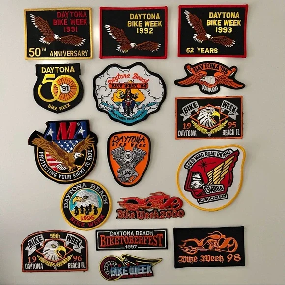 Harley and Daytona Beach Bike Week Embroidered Sew On Patches (21) - Picture 2 of 13